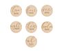 En71 Double Discs Etched Wreath Pregnancy Baby Milestone Wood Cards Wooden Memory Card for Pregnant Women Photo Souvenirs