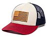 6 Panel Leather Patch Logo Mesh American Flag Trucker Hat