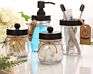 Mason Jar Bathroom Accessories Set 4 Pcs Mason Jar Soap Dispenser and Toothbrush Holder