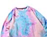 Mens round Collar Loose Casual Long Sleeve Hoodie Tie Dye Sweater