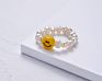 Simple Cute Pearl Handmade Stacked Elastic Rings Smiley Beaded Irregular Pearl Rings for Girls