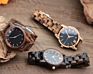 Christmas, Birthday Gift for Her Black Sandal, Walnut Wood Materials Wooden Watch for Her