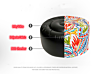 Inflatable Stool with Colorful Fabric Zippered Slipcover Groovy Lightweight round Shape Ottoman 50*25 Cm