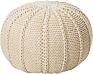 Knitted Cotton Pouffe Comfortable , round Ottoman Pouf with Difference Color