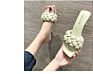 Women's Weave Pumps External Wear High Heels Ladies Solid Color Open Toe Square Women's Head Slippers
