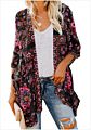 Kimono for Women with Loose Casual Style Open Front and Floral Print for Beach Coats