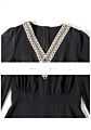 Slimming Embroidered V-Neck A-Line Skirt Slim Casual Dresses