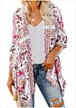 Kimono for Women with Loose Casual Style Open Front and Floral Print for Beach Coats