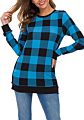 Women Plaid Top Stylish Long Sleeve Buffalo Plaid Blouse Top Casual Comfy Checkered Shirt Color Block Sweatshirt Dropshipping
