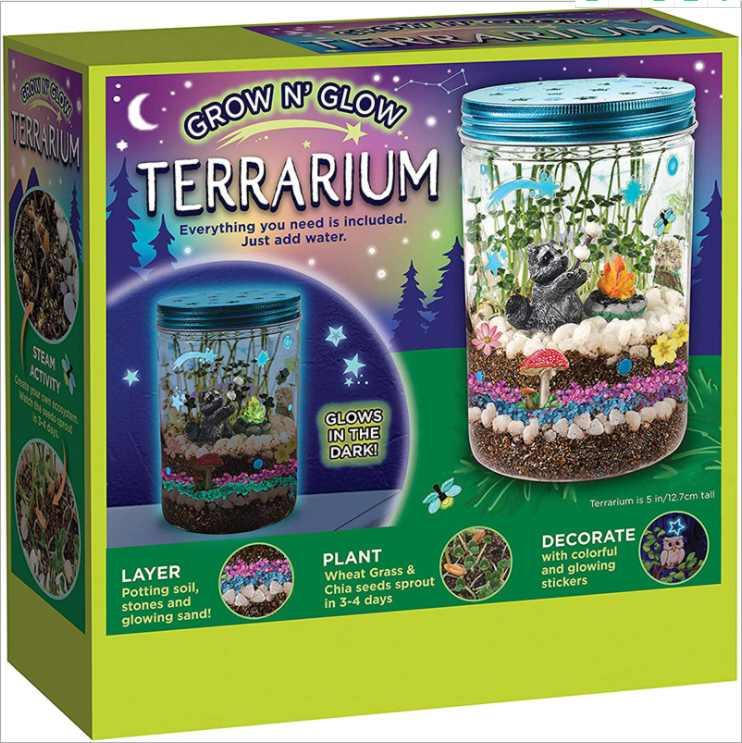Creativity for Kids Grow Create Your Own Customized Mini Garden in a Jar Light-Up Terrarium Kit with Led Light