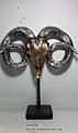 Resin Animal Cow Bull Buffalo Sheep Lamb Deer Skull Head with Stand House Room Tabletop Decorative Ornaments Statues Figurines