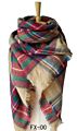 Women's Fall Scarf Classic Tassel Plaid Scarf Warm Soft Chunky Large Blanket Wrap Shawl Scarves