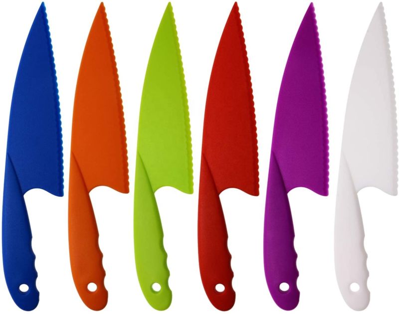 Kid Plastic Kitchen Knife Children's Safe Cooking Chef Nylon Knives Kids Kitchen Knife Set