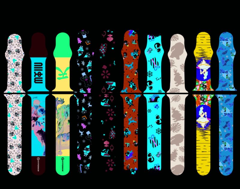 Printed Silicone Sports Band Strap for Smart Iwatch Printed Silicone Rubber Apple Watch Band