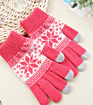 Youki Magic Gloves Touch Screen Women Men Warm Stretch Knitted Wool Mittens Snowflake Pattern Acrylic Gloves