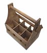 Craft Caddy Wooden Six Pack Bottle Caddy Tote Holder Beer Carrier with Attached Bottle Opener