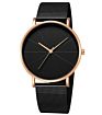 Simple Classic Black Men's Watch Quartz Watch Mesh Belt Men's Ultra-Thin Watch