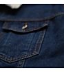 Classic Men's Denim and Cashmere Stitching Men's Plush Thickened Denim Jacket Casual Sports Jacket