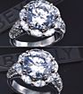 Flower Shape Moissanite Women Ring, Zircon Flower Ring 925 Silver