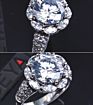 Flower Shape Moissanite Women Ring, Zircon Flower Ring 925 Silver
