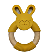 Mzl Cartoon Image Organic Silicone Bunny Teethers with Wood Ring