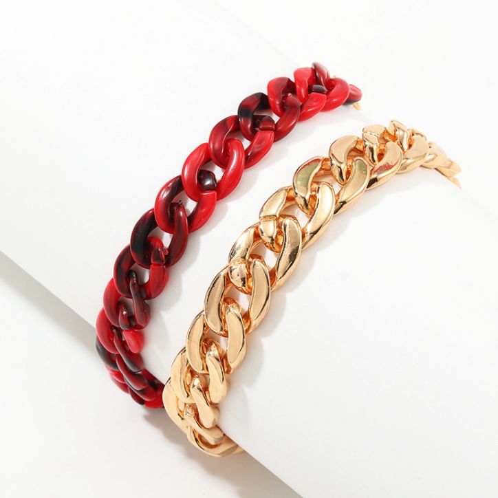 Creative Double Layer Resin Bracelet Simple Personality Chain Bracelet