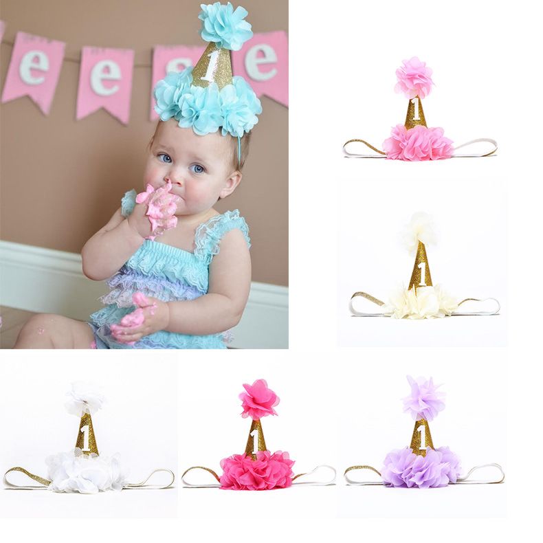 Party Headband with Bling One Year Old Birthday Hat Cute Baby Headband