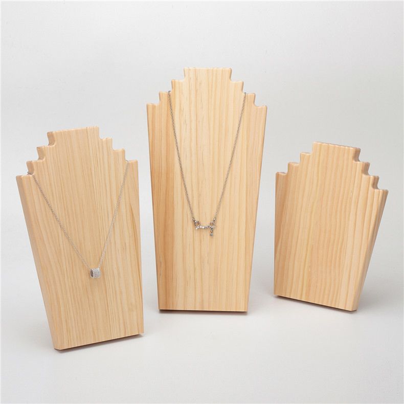 Wooden Necklace Holder Jewelry Display Bust Stand Wood Jewellery Organizer Display Stands for Necklace