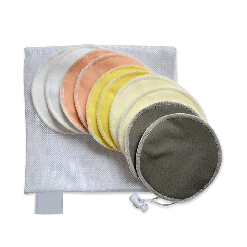 14 Pack Organic Washable Bamboo Nursing Breast Pads with Carry Bag