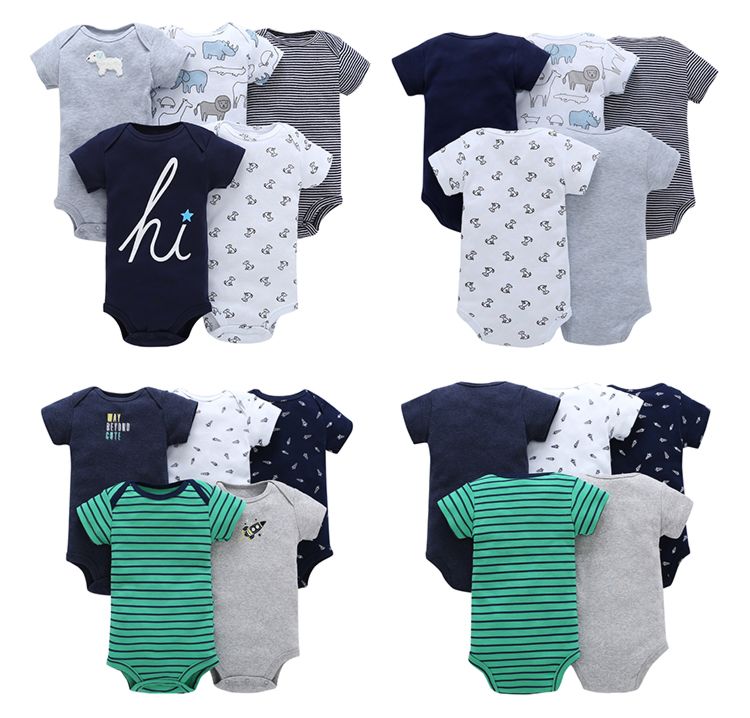 100% Cotton Newborn Infant Boys Girls Bodysuit Clothes Sets Baby Rompers