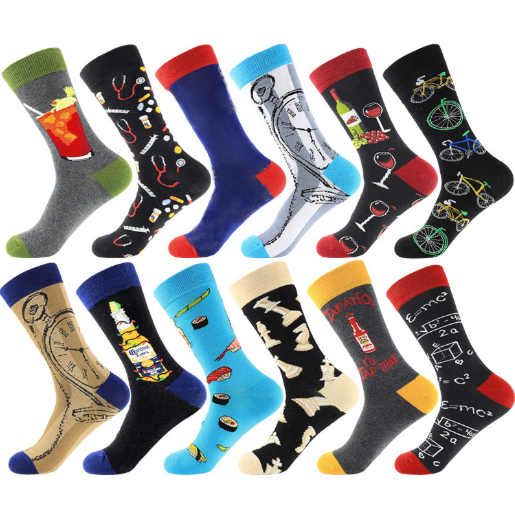 Style Cotton Tube Socks Creative Cotton Socks Men Socks