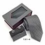 Neck Tie Clip Gift Set Pocket Square Cufflinks Tie and Handkerchief Set