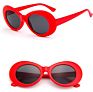 White Kurt Cobain Clout Thick Frame Retro Oval Women Sunglasses Sunglasses