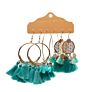 Stainless Steel Ethnic Earrings Woman Colorful Retro Tassel Pendant Earrings Bohemian Jewelry Earrings