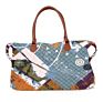 E291 Women Travel Canvas Buffalo Monogrammed Large Capacity Handbag Overnight Plaid Weekender Bags