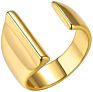 Flynee Jewelry Personalized Brass Gold Bold Initial Letter a to Z Open Alphabet Ring for Women