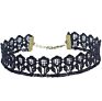 Popular Choker Necklace Set 10 Styles Mixed Black Lace Chocker Necklace, Black Velvet Leather Choker Lx029