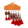 Stainless Steel Ethnic Earrings Woman Colorful Retro Tassel Pendant Earrings Bohemian Jewelry Earrings