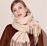 Letter Blanket Thick Warm Scarves Imitated Cashmere Ladies Simple Scarfs For