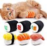 6 Pack Sushi Cat Toys with Catnip Sushi Roll Pillow Kitten Chew Bite Supplies Boredom Relief Fluffy Kitty Teeth Cleaning Chewing