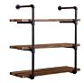 Industrial Mounted Floating Steampunk Mdf Pipe Wall Book Shelves
