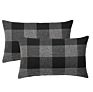 Black and White Farmhouse Decorative Square Checkers Throw Pillow Covers 18X18 Inches Buffalo Check Plaid Cushion Cover