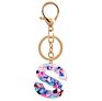 Direct Real Flower Resin Accessory Colorful Girl Alphabet Acrylic 26 Letters Resin Keychain