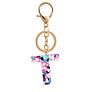 Direct Real Flower Resin Accessory Colorful Girl Alphabet Acrylic 26 Letters Resin Keychain
