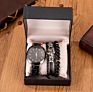 Business Gift Set Quartz Stainless Steel Watch and Bracelet Set Men