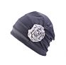 Colorful Women Chemo Cap Turban Headwear Church Hat Plain Single Flower Beanie