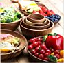 Deep round Dish Style Shallow Wooden Bowl Export to Japan with Different Size Salad Bowl