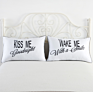 Style Foreign Trade Fast Selling Personality White Lovers Pillowcase Nantong Textile