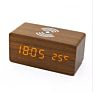 Wooden Digital Led Alarm Clock with Wireless Phone Charging Table Clock Promotional Gift Logo Design Desktop Clock