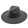 Fall Luxury Fashionable Unisex 9.5Cm Big Wide Flat Brim Hat Women Wooly Felt Fedora Hats for Party Outdoor Activity Festival